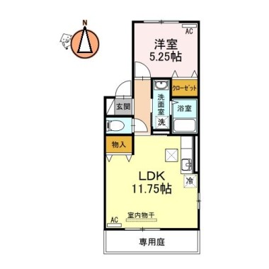 SEEDS WIT 佐古 101の間取り図