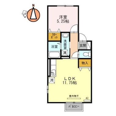 SEEDS WIT 佐古 202の間取り図