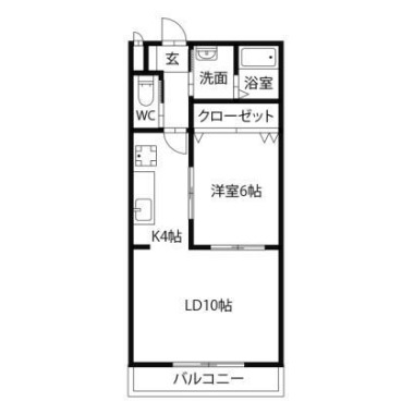 北矢三町 マンション 1LDK 105の間取り図