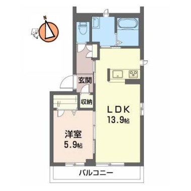 ベレオ中常三島 201の間取り図