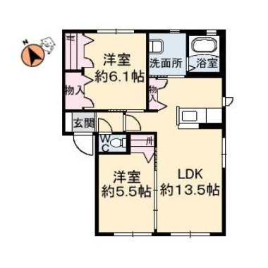 シャーメゾン名東B棟 105の間取り図
