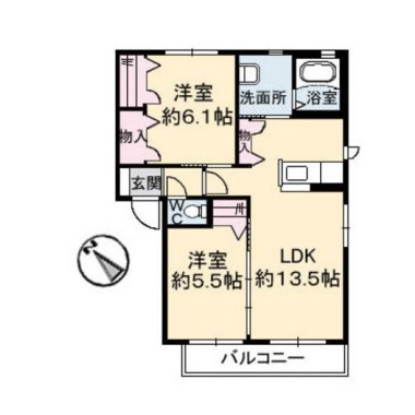 シャーメゾン名東B棟 205の間取り図