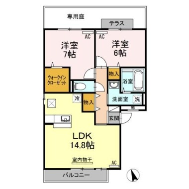 セレーノ壱番館 101の間取り図