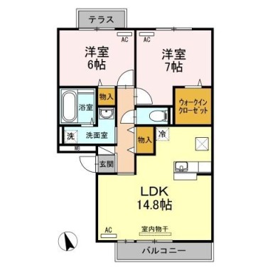 セレーノ壱番館 102の間取り図