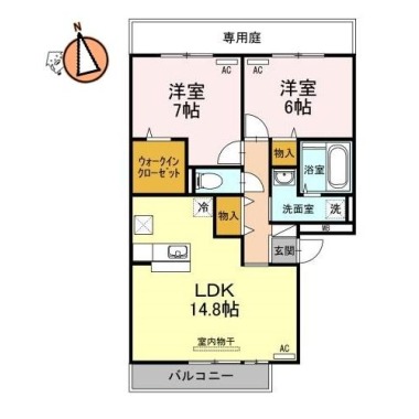 セレーノ壱番館 103の間取り図