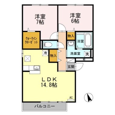 セレーノ壱番館 105の間取り図