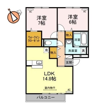 セレーノ壱番館 203の間取り図