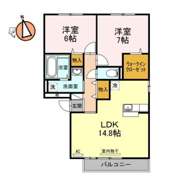 セレーノ壱番館 205の間取り図