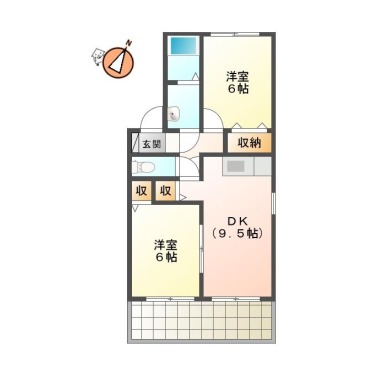 クウラージュ D棟 101の間取り図