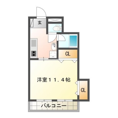 新浜本町 マンション 1DK 102の間取り図