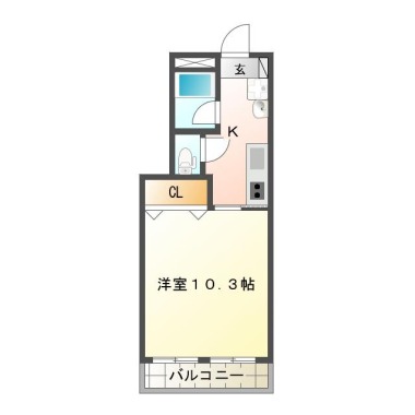 新浜本町 マンション 1DK 201の間取り図