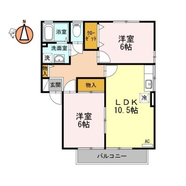 ヴェールメゾンA棟 105の間取り図