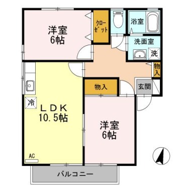 ヴェールメゾンA棟 201の間取り図