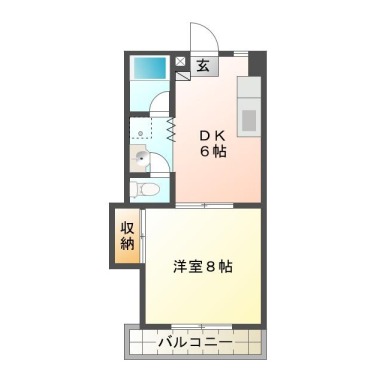 北田宮 アパート 1DK 211の間取り図