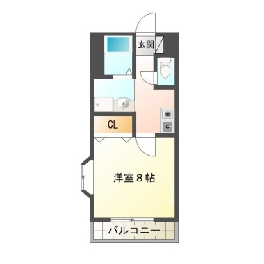 沖浜町 マンション 1K 301の間取り図