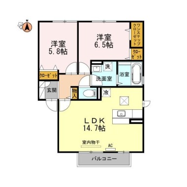 フローラ 102の間取り図