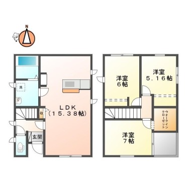 フィットセル蔵本 Aの間取り図