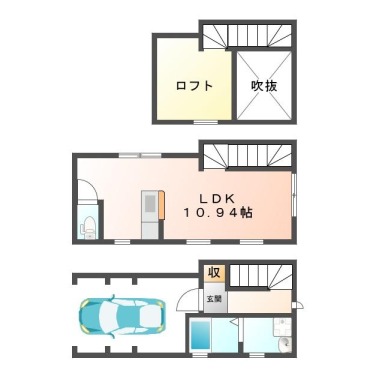 フィットレスプラス Aの間取り図