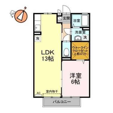 セジュール川南 206の間取り図