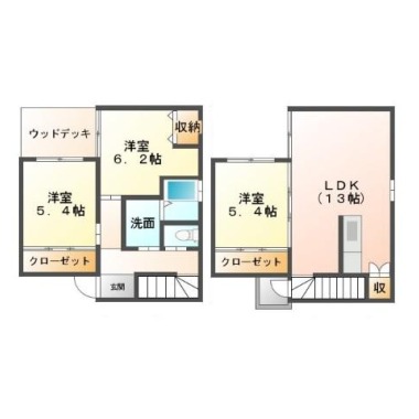ユニキューブ北島・中村II Cの間取り図