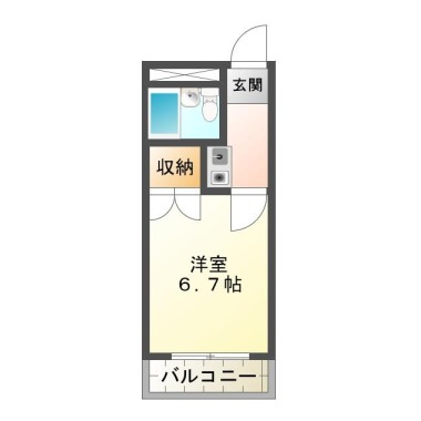 佐古一番町 マンション 1K 701の間取り図