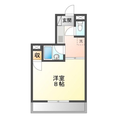 北沖洲 マンション 1K 301の間取り図