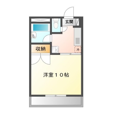 北沖洲 マンション 1DK 306の間取り図