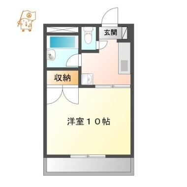 北沖洲 マンション 1K 502の間取り図
