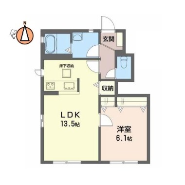 ハイネス国府B棟 103の間取り図