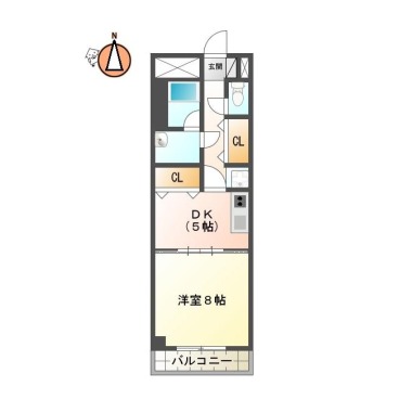 マイム21 214の間取り図