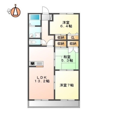 マイム21 406の間取り図