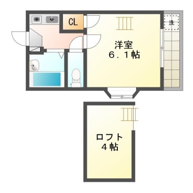 下助任町 アパート 1K 103の間取り図