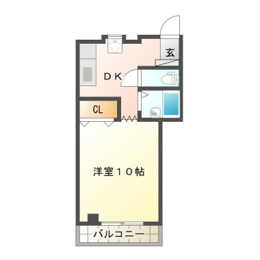 南田宮 マンション 1DK 201の間取り図