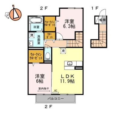 メルベーユ MT C棟 202の間取り図