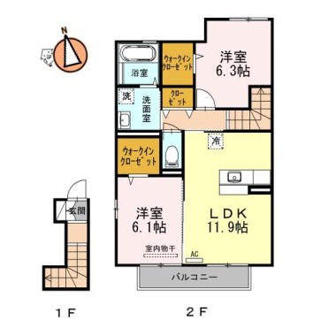 メルベーユ MT C棟 205の間取り図