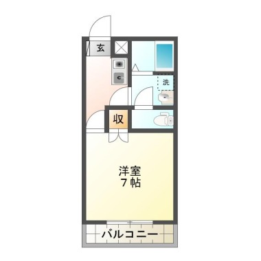 西新浜町 マンション 1K 101の間取り図