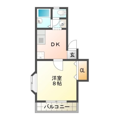 沖浜 マンション 1DK 104の間取り図