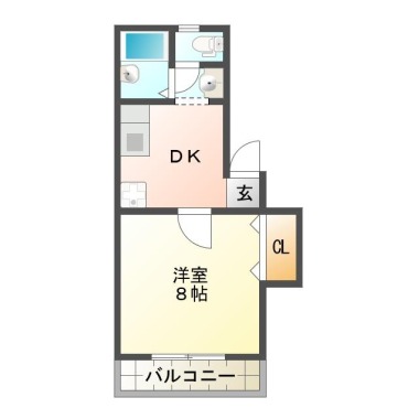 沖浜 マンション 1DK 302の間取り図