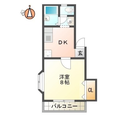 沖浜 マンション 1DK 304の間取り図