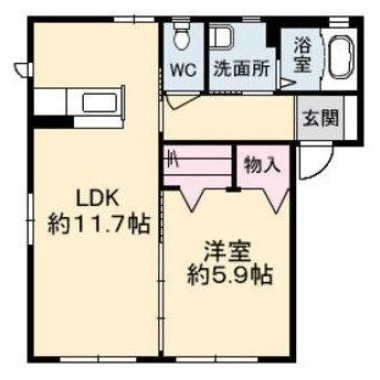 クラヴィエ南昭和 C棟 206の間取り図