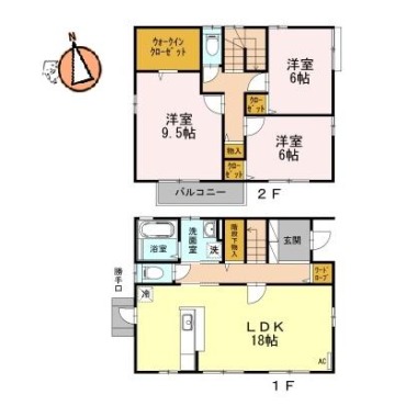 福島2丁目戸建 1の間取り図