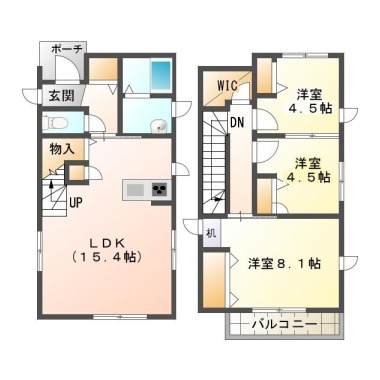 シャーメゾンMORI Cの間取り図