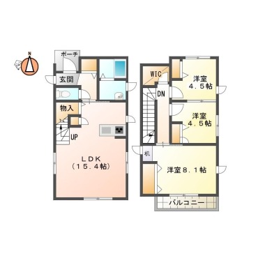 シャーメゾンMORI Dの間取り図