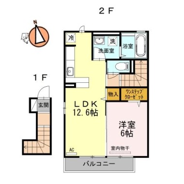 ベイブランシェ C棟 C205の間取り図