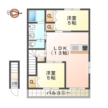 ピース・エルヴィータA棟 201の間取り図