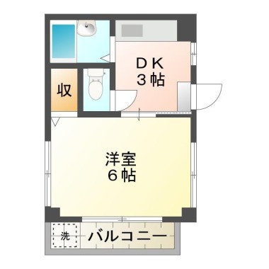 中吉野町 マンション 1DK 201の間取り図