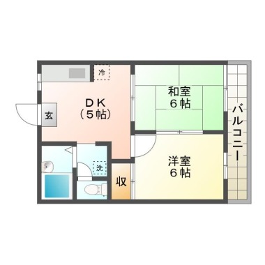 上助任町 アパート 2DK 102の間取り図