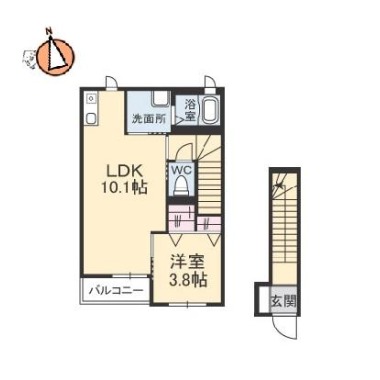 シャーメゾン山城 201の間取り図