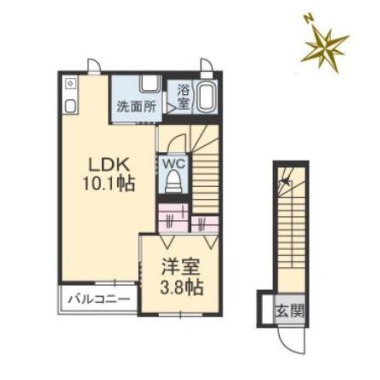 シャーメゾン山城 202の間取り図