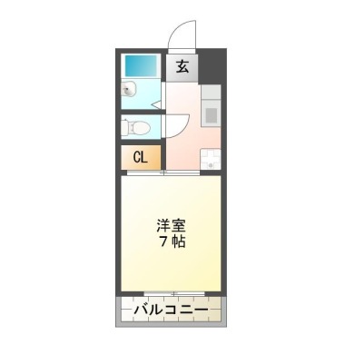 中常三島町 マンション 1K 105の間取り図